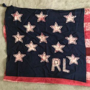 Polo Ralph Lauren American FLAG Scarf patchwork 45”x47”